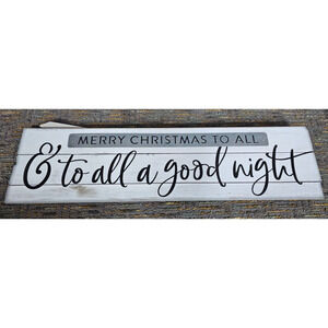 Walmart Wood Stake Sign “Merry Christmas To All & To All A Good Night” New